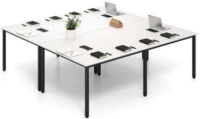 "94.5""x 48"" Conference Table Rectangular Seminar Table w/ Metal Frame"