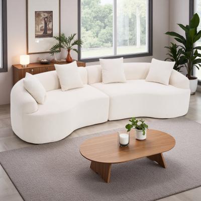 Chenille Curved Modular Sleeper Sofa with High-Density Sponge