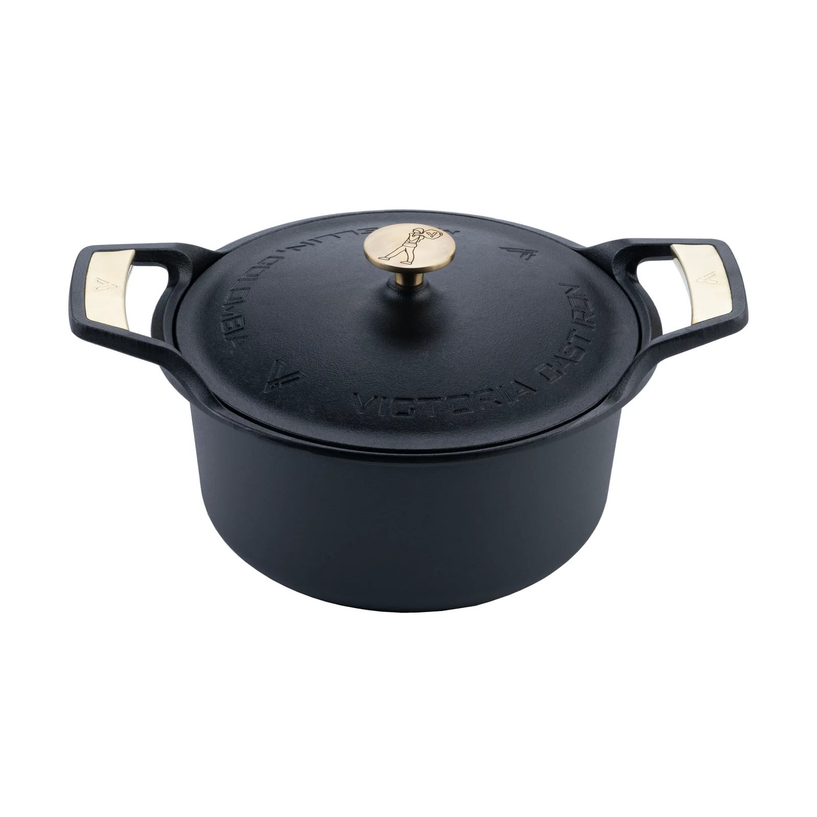 Victoria Signature gietijzeren braadpan met deksel, 5,5 liter, Zwart