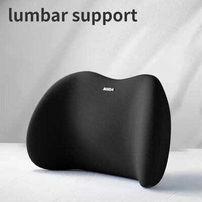 Uplifted Finds Car Memory Foam Neck Pillow Lumbar Backrest Cushion Car Headrest Cushion black b
