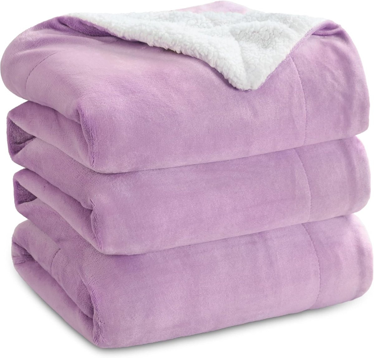 Bedsure XXL Knuffeldeken Paars - Extra Dikke en Warme Plaid - 220 x 240 cm