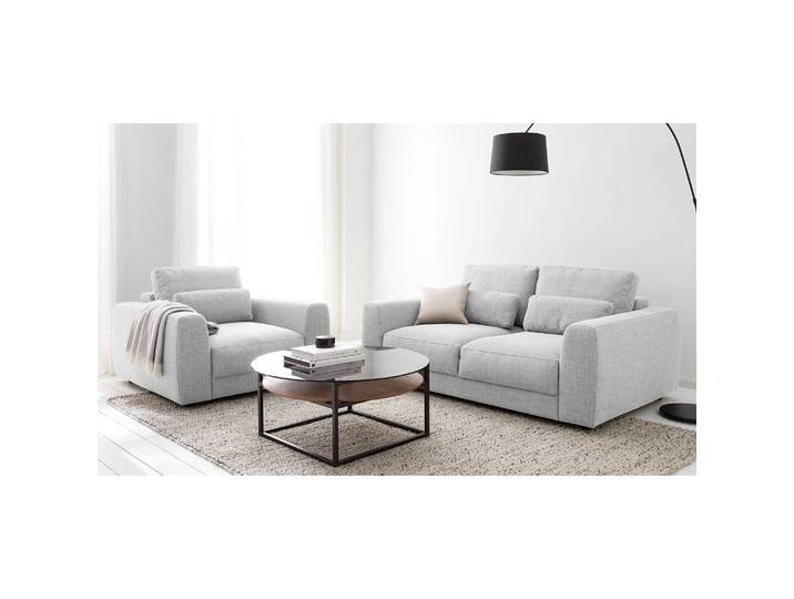 Sessel Grau/Hellgrau Webstoff Amila 116 x 80 x 117cm