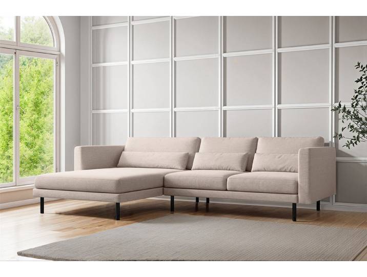 Fun Möbel Ecksofa Designersofa AGADA in Stoff, mit Ottomane Links oder Rechts, Rundumbezug