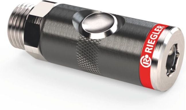 RIEGLER Raccord de sécurité avec filetage extérieur, aluminium, filetage extérieur du raccord : 1/4 pouce (204101)