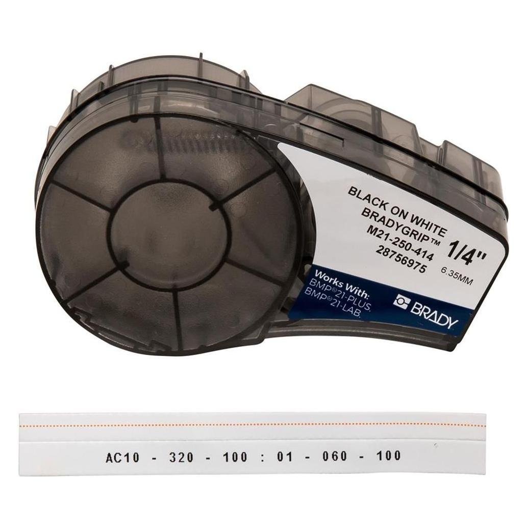 Brady BradyGrip Etikettenband mit Hakenverschluss, Polypropylen, 6.35mm x 3m, Weiss (6.35 mm) (151514)