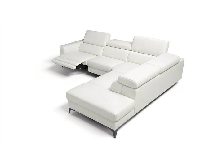 Ecksofa Leder LONATO elektrisch Leder Polsterecke Echtleder