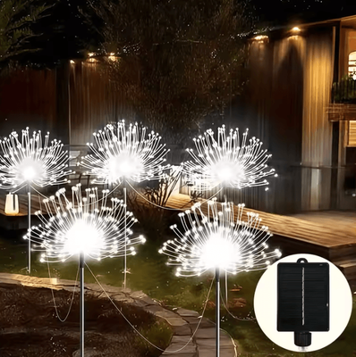 Inspire Curations 6 Pack Solar Garden Lights 8 Mode IP65 Outdoor Landscape Lights white 6groundingx60 360led