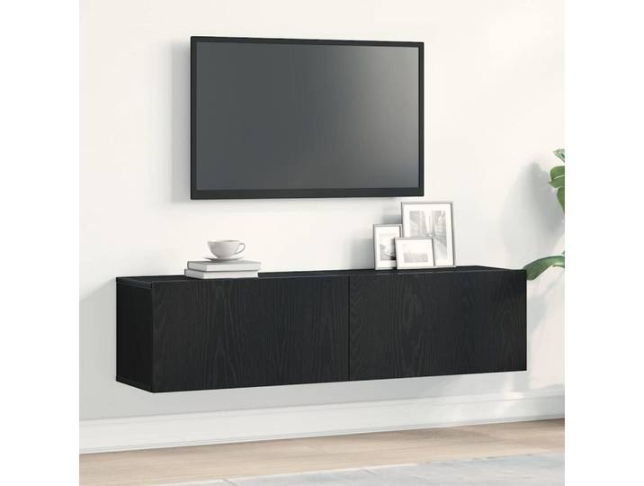 vidaXL TV-Schrank TV-Schrank Schwarz Eichen-Optik 120x30x30,5 cm Holzwerkstoff