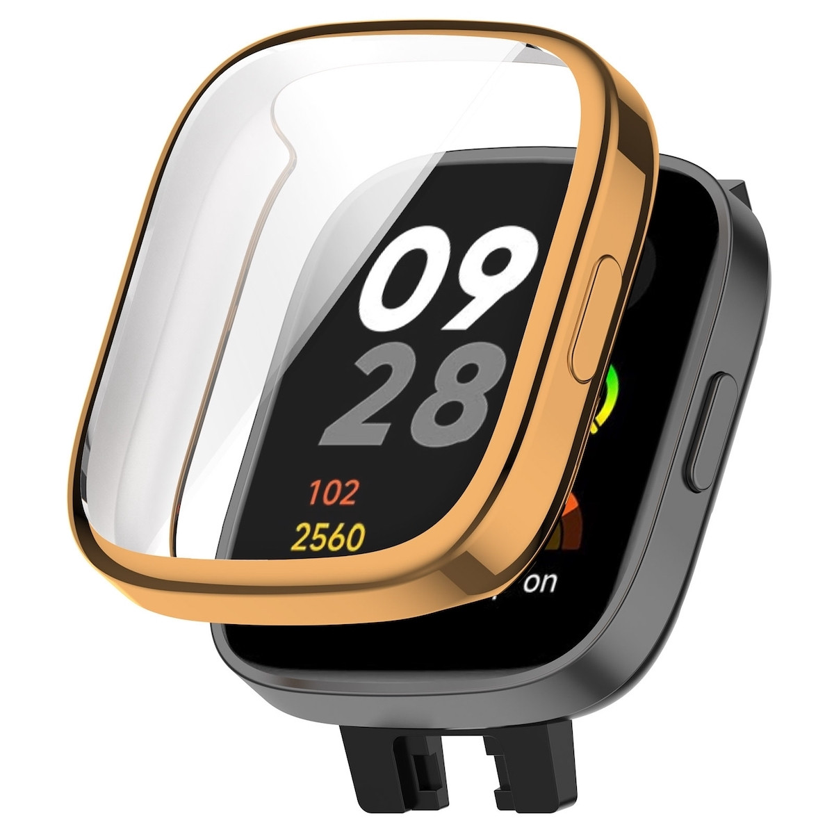Wigento TPU Horlogekast met Roségouden Coating voor Xiaomi Redmi Watch 3