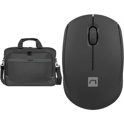 Genesis Torba Natec Torba Natec Kudu czarna 15.6" (NTO-2238) + Mysz Stork (NMY-2000) (15.60"), Grafiktablett, Schwarz