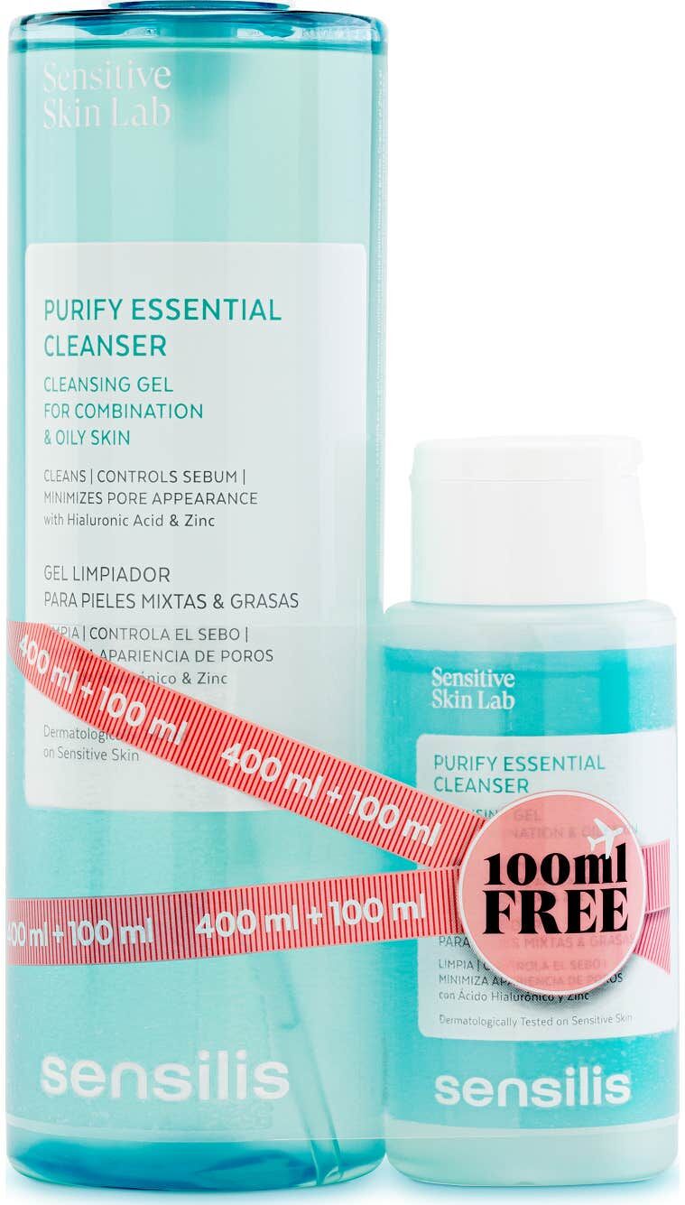 Sensilis Purify Essential Cleanser Gel Limpiador Pieles Mixtas y Grasas 400 ml + 100 ml