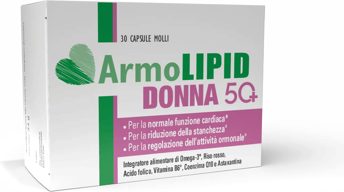 Armolipid Donna 50+ Integratore per Funzione Cardiaca e Stanchezza ed Affaticamento 30 Capsule molli