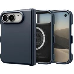 Spigen Tough Armor Pro MagSafe (Apple iPhone Duo), Smartphone Hülle, Blau, Schwarz