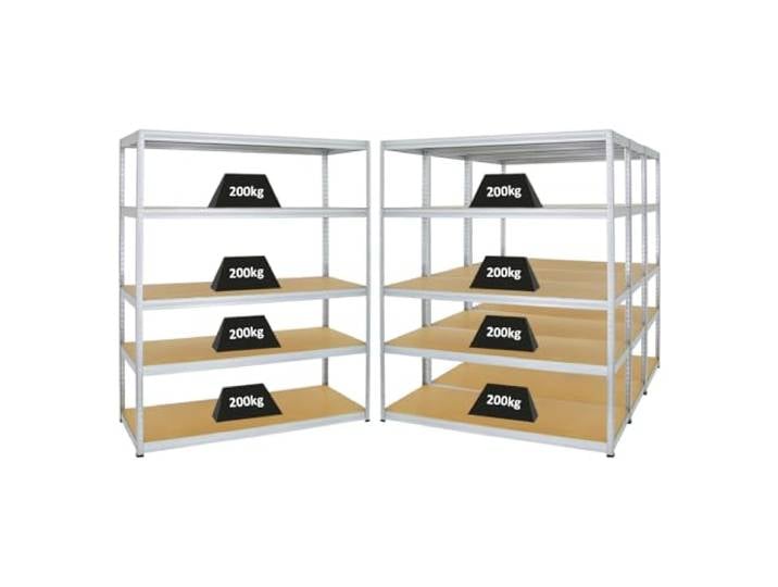 PROREGAL Mega Deal 4er-Set Schwerlastregale Giant Elephant 180x150x60cm mit 5 Ebenen Fachlast 200kg Verzinkt, Kellerregal, Steckregal, Garagenregal, Lagerregal