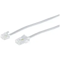 Modularkabel RJ ISDN-Western-Stecker 8/4 > Western-Stecker 6/4 weiß 6,0m