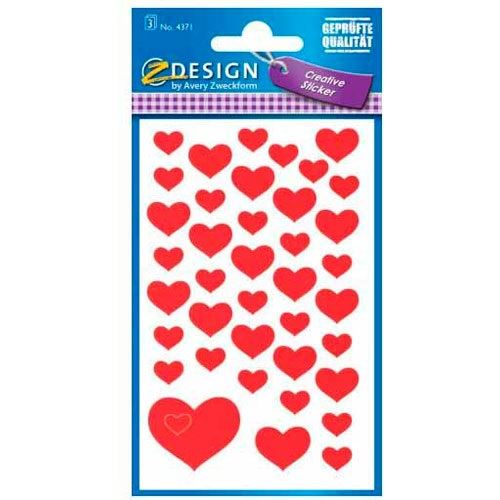 AVERY Zweckform 117 Aufkleber 4371 Herzen