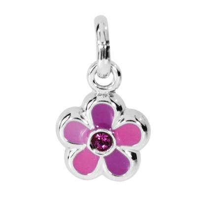 Kettenanhänger OSTSEE-SCHMUCK "Ostsee-Schmuck Anhänger Blume Anhänger Blume", lila, Schmuckanhänger, Damen, 15 x 8mm, Silber 925 (Sterlingsilber), 0,3 g, Kettenanhänger