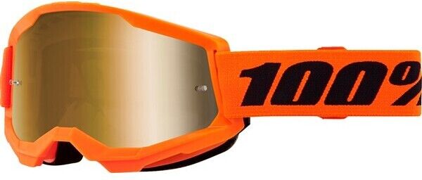Maschera Moto Cross Enduro 100% STRATA 2 NEON Orange Lente S taglia un