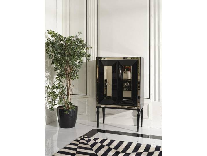 JVmoebel Barschrank Eleganter Barwagen aus Holz in Schwarz im Art-déco-Stil (1-St)