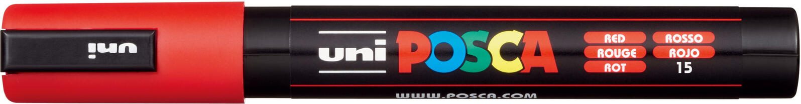 uni-ball POSCA PC-5M Acrylstift 1.8 - 2.5 mm Rot 182521