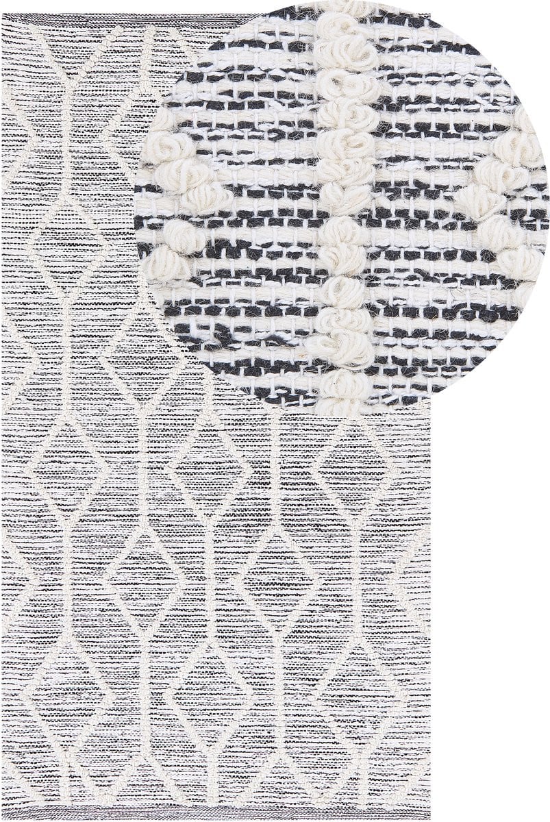 Beliani Modern Geometrisch Vloerkleed - Wol en Katoen - Rechthoekig
