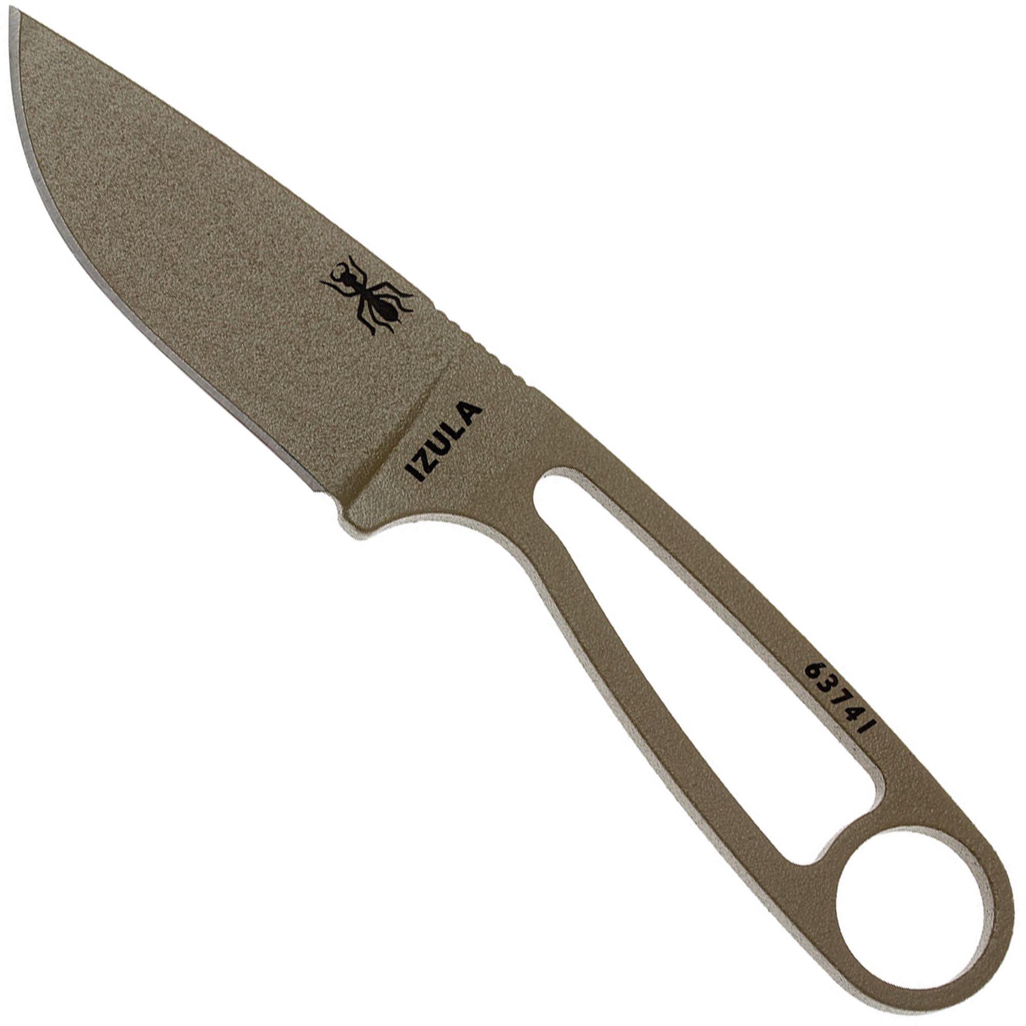 ESEE Knives Nóż typu neck ESEE Izula Dark Earth, IZULA-DE, czarny pokrowiec + klips do paska