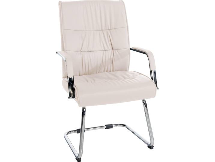CLP Besucherstuhl Sievert Freischwinger mit Metallgestell und Bodenschoner - Farbe: creme