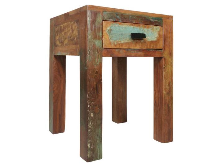 Mid.you Nachtkästchen Skyport Kalkutta, Braun, Holz, Mangoholz, massiv, 1 Schubladen, 40x55x40 cm, Schlafzimmer, Nachtkästchen