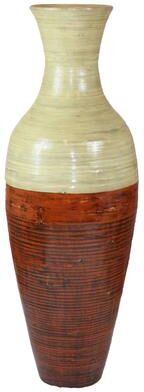 Uniquewise 43-Inch-Tall Vase, Majestic Impressive Vase, Magnificent Rich Large Floor Vase, Tall Flower Holder. Red and Natural Color