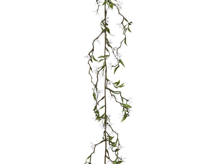 Jasmin-Girlande H180cm weiss - Material: Kunststoff