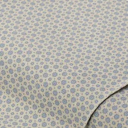 Baumwollstoff Mini-Blümchen "Mona", natur/jeans
