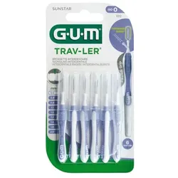 GUM TRAV-LER 0,6mm Kerze hellblau Interdentalbür. 6 St