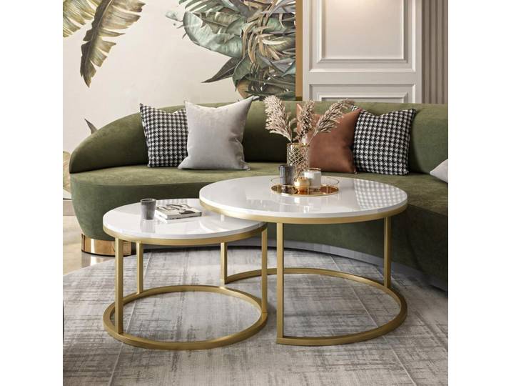 Runder Tisch 2in1 CIRI Gold Matt