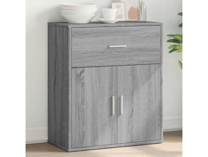 RJPLMFV Anrichte Sonoma, Grau, 60 x 31 x 70 cm, Holz, Technik Wohnzimmermöbel, feuchtigkeitsbeständig, Aufbewahrung für Zeitschriften, Bücher, Wandbefestigung erforderlich