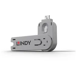 Lindy 40624 Schnittstellenblockierung Türblockierschlüssel USB Typ-A Weiß Acrylnitril-Butadien-Styrol (ABS) 1 Stück(e)