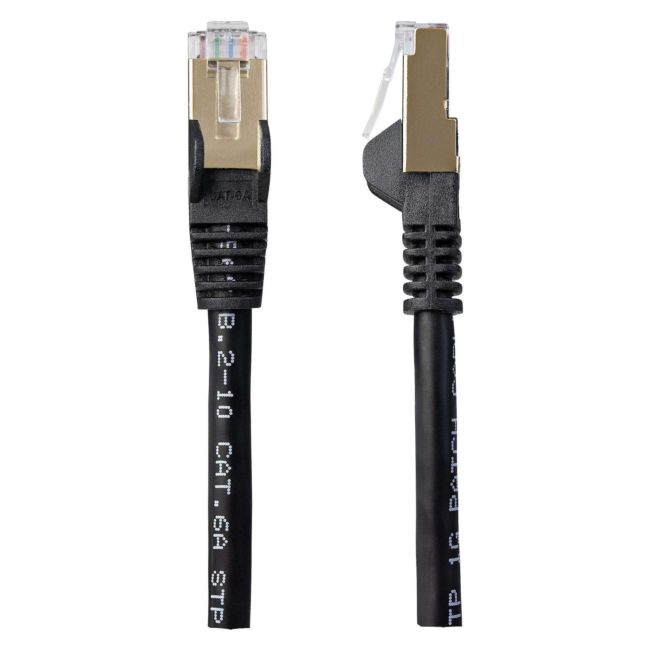 StarTech .com 6ASPAT7MBK Patchkabel CAT6a (7 m, schwarz, RJ45-Snagless-Steckverbinder, CAT6a-STP-Kabel, Kupfe (CAT6a, 7 m) (6ASPAT7MBK)
