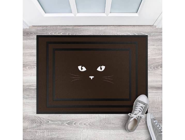 Fußmatte Katzenaugen 70 x 50cm Braun/Dunkelbraun