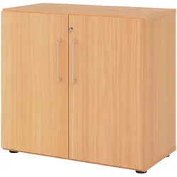 bümö Aktenschrank abschließbar, Büroschrank Holz 80cm breit in Buche - abschließbarer Schrank mit Aktenregal für's Büro & Arbeitszimmer, Büro Möbel