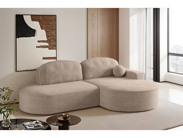 Kaiser Möbel Ecksofa mit Schlaffunktion,Bettkasten Modena Runden stoff Poso/Arena/Salvador, Elegantes Design mit Funktionalität