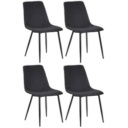 CLP 4er Set Esszimmerstühle Telde Stoff   Farbe: schwarz