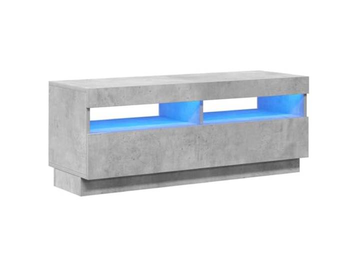 vidaXL TV Schrank mit LED-Leuchten Lowboard TV Möbel Tisch Board Sideboard Fernsehtisch Fernsehschrank HiFi-Schrank Betongrau 100x35x40cm