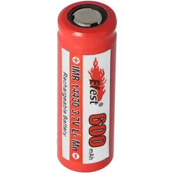 Efest IMR 14430 600mAh 3,6V - 3,7V Li-Ion-Akku mit Pluspol flach, Abmessungen 42,63x14,4mm