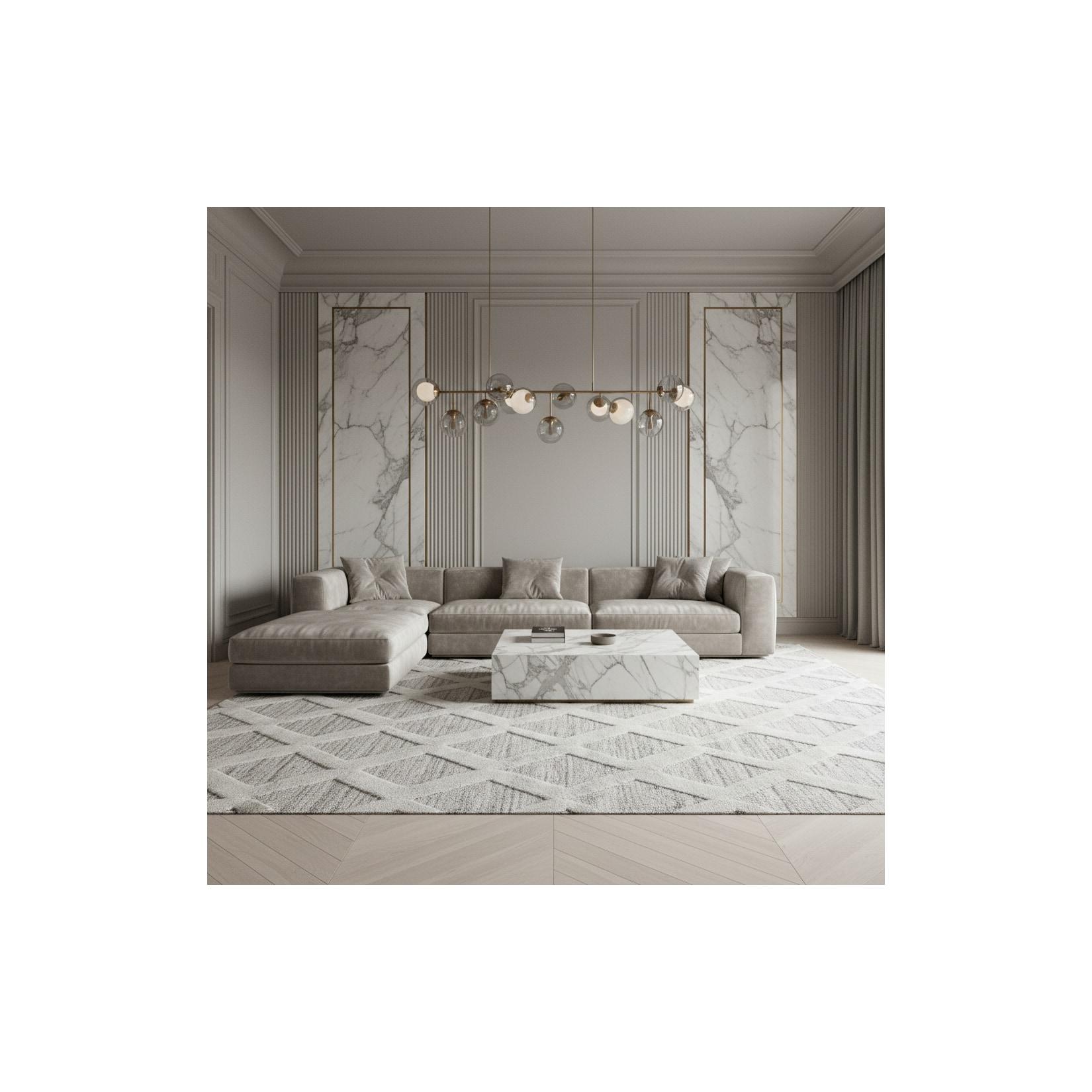 Teppich Hochflor TALFER in Grau, im Boho-Stil, 160 x 230 cm