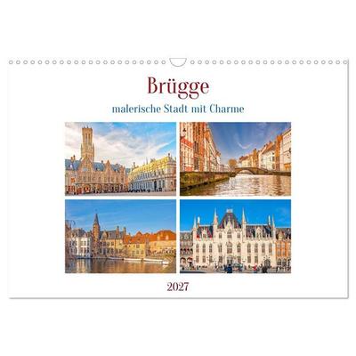 Brügge - malerische Stadt mit Charme (Wandkalender 2027 DIN A3 quer), CALVENDO Monatskalender