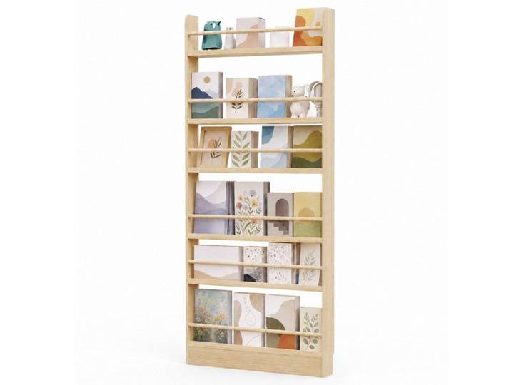 Bibliothèque Étagère 6 niveaux Montage facile grande capacité gain de place Design polyvalent 80*10*174cm