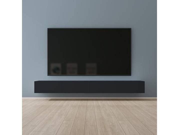 Mai & Mai Fernsehschrank Hängend TV Lowboard hängend mit Gasdruckfedern TV Schrank mit Klappen, viel Stauraum, Wandmontage in Matt Anthrazit, Breite: 280 cm, Fernsehschrank02