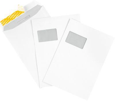 Schäfer Shop Genius Versandtaschen, Format C4, mit Fenster, Haftklebung, Papier, 90 g/m², weiß, 25 Stück