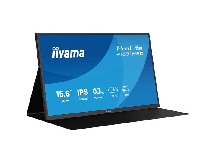 iiyama ProLite P1671HSC-B1, 39,6 cm (15.6'), 1920 x 1080 pixels, Full HD, LED, 3 ms, Noir