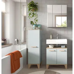 Badezimmer Star 3-tlg. ca. 94 cm Eiche/Grüngrau
