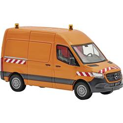 Busch 54008 H0 Bus Modell Mercedes Benz Sprinter kurzer Radstand Hochdach, orange mit weiß/roten Warnstreifen